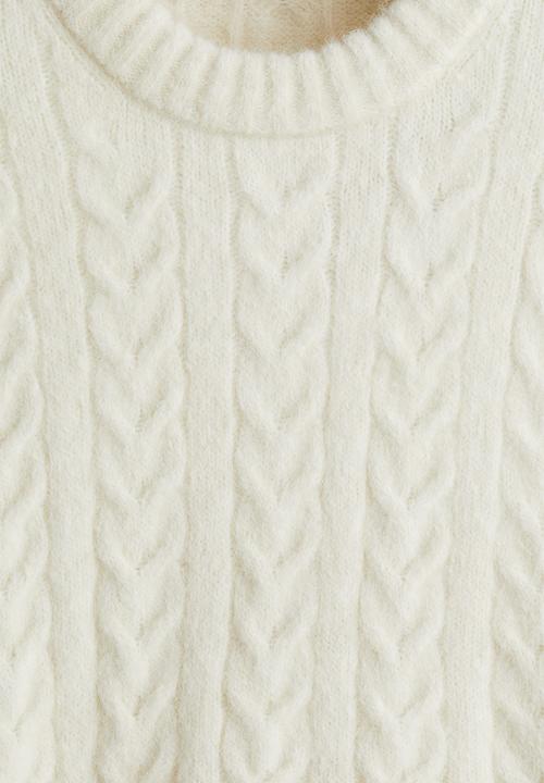 H&M - Regular fit cable knit jumper - white