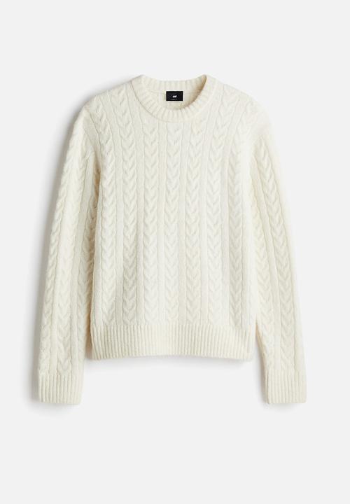 H&M - Regular fit cable knit jumper - white