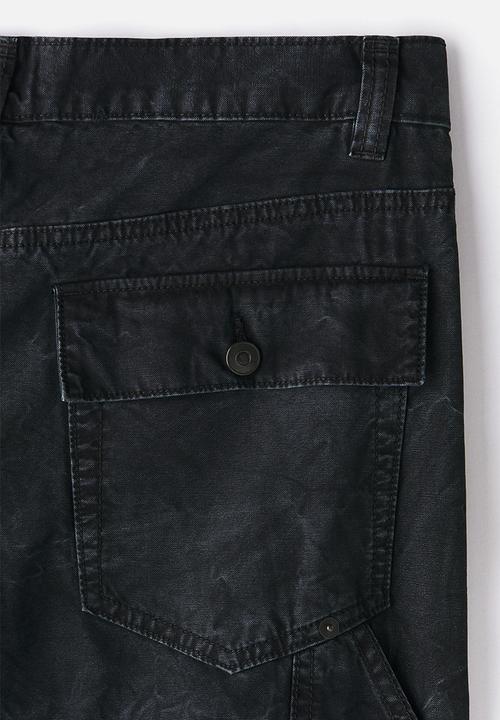 H&M - Loose fit carpenter trousers - washed black