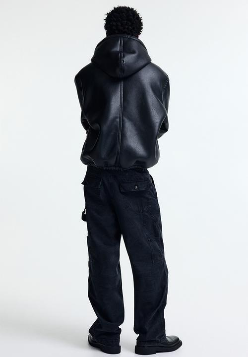 H&M - Loose fit carpenter trousers - washed black
