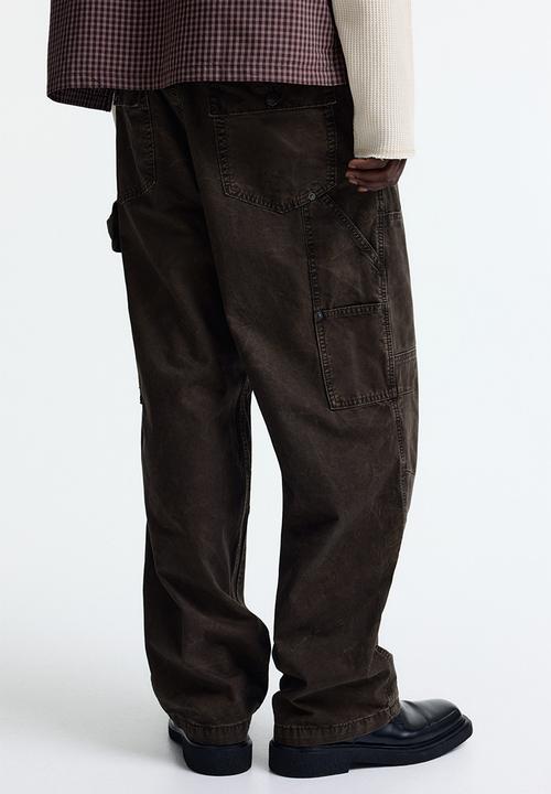 H&M - Loose fit carpenter trousers - dark brown