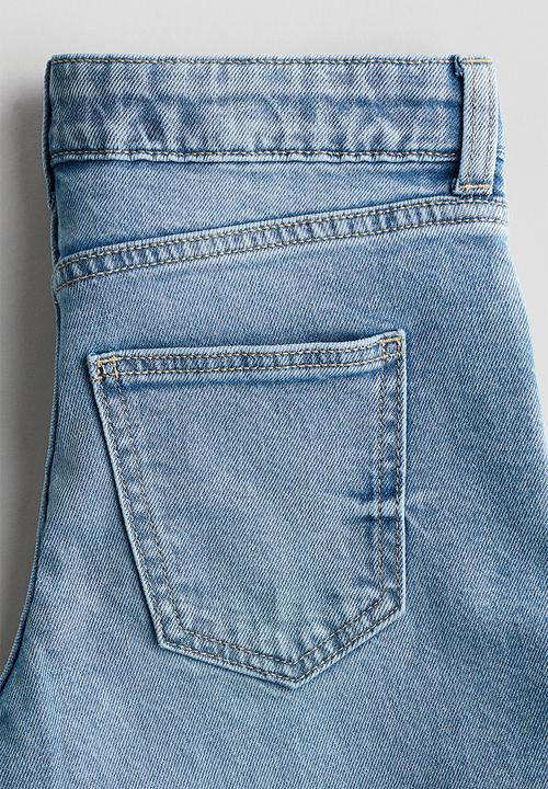 H&M - Relaxed wide leg jeans - denim blue/bow