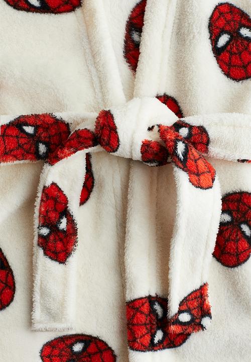H&M - Fleece dressing gown - cream/spider-man