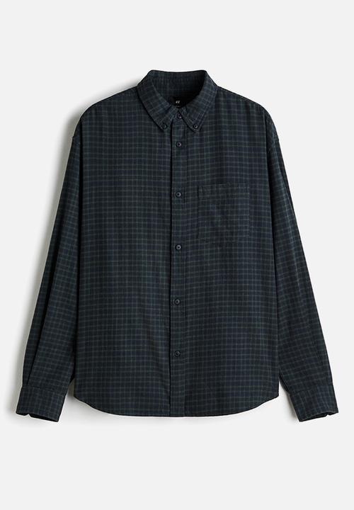 H&M - Loose fit shirt - blue/green checked