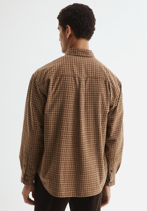 H&M - Loose fit shirt - brown/checked
