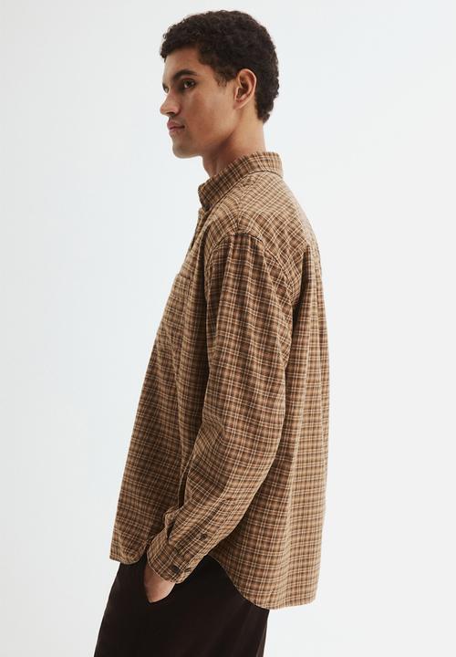 H&M - Loose fit shirt - brown/checked