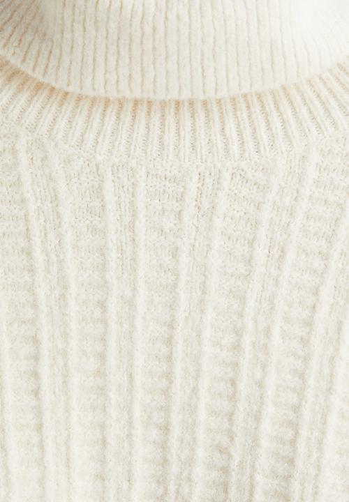 H&M - Regular fit polo-neck jumper - cream