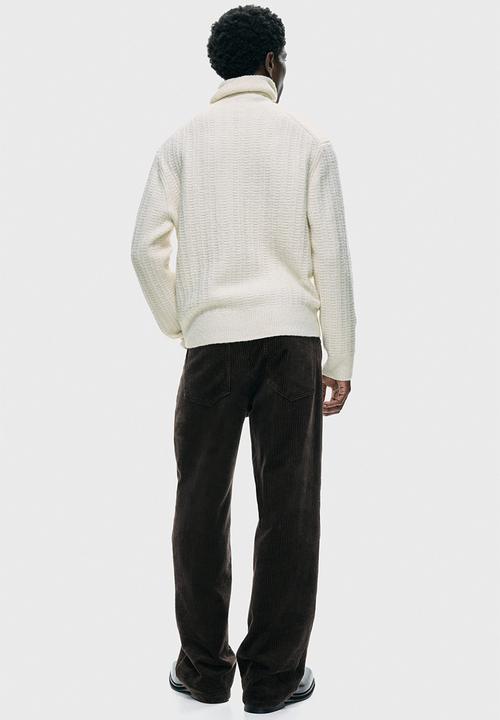 H&M - Regular fit polo-neck jumper - cream