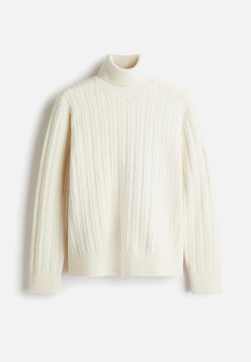 H&M - Regular fit polo-neck jumper - cream