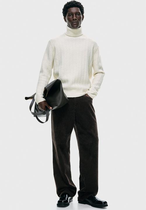H&M - Regular fit polo-neck jumper - cream