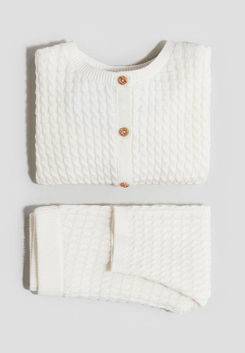 H&M - 2-piece fine-knit set - white