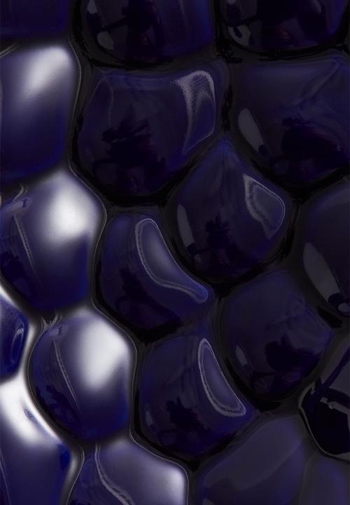 H&M - Figurative stoneware serving plate - navy blue/grapes