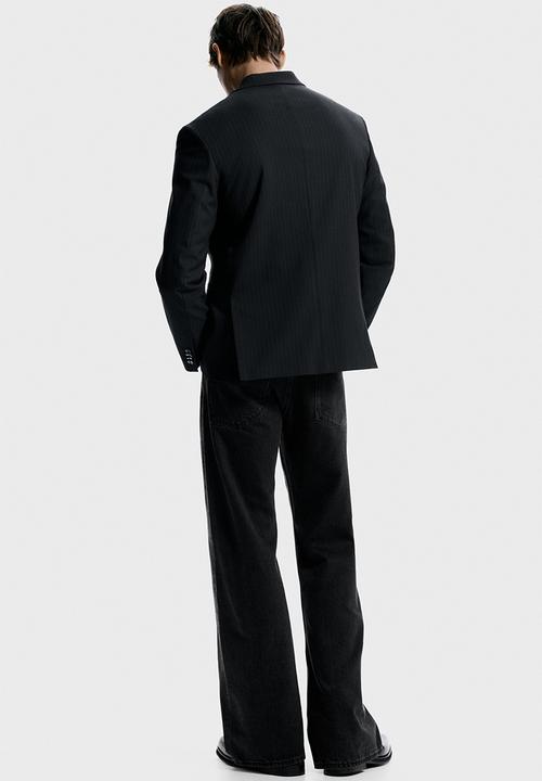 H&M - Relaxed fit jacket - black/pinstriped