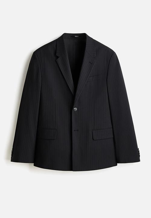H&M - Relaxed fit jacket - black/pinstriped