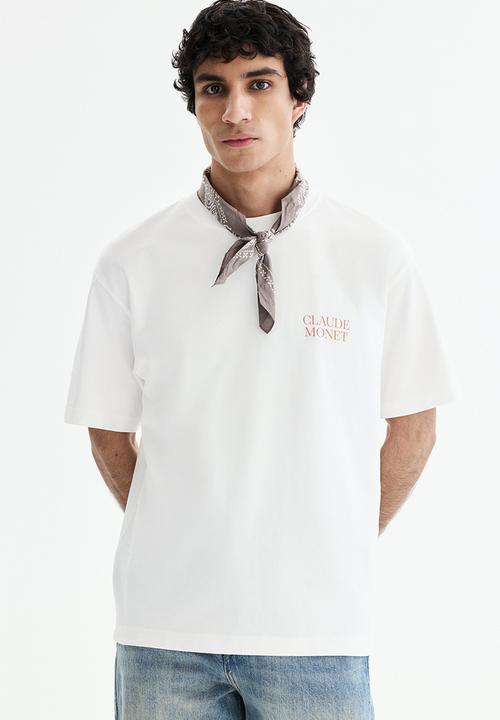 H&M - Loose fit t-shirt - white/monet
