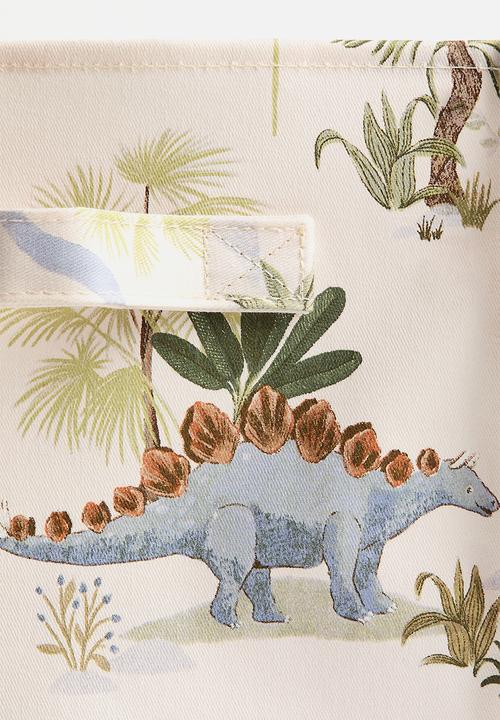 H&M - Printed storage basket - white/dinosaurs