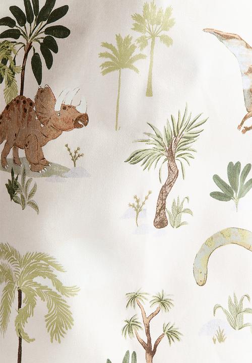 H&M - Printed storage basket - white/dinosaurs
