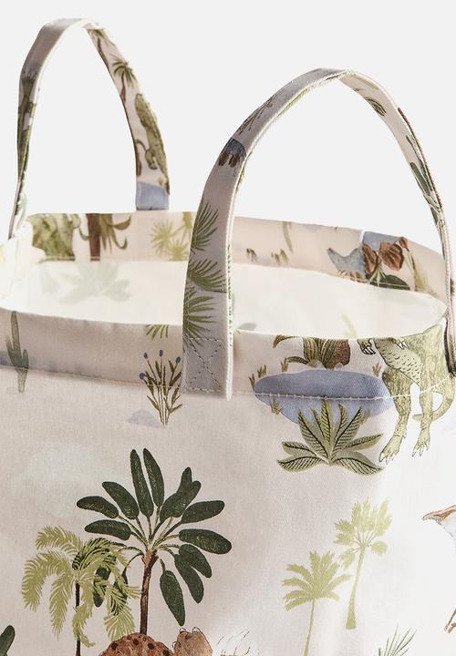 H&M - Printed storage basket - white/dinosaurs