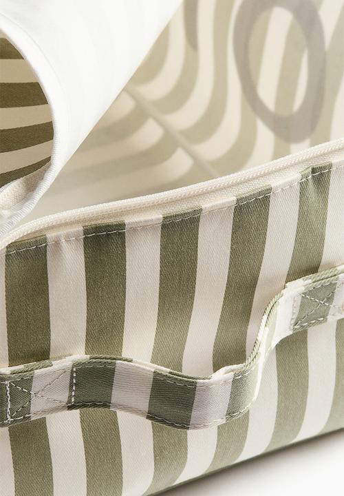 H&M - Lidded toy storage basket - green/striped