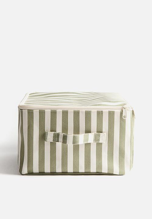 H&M - Lidded toy storage basket - green/striped