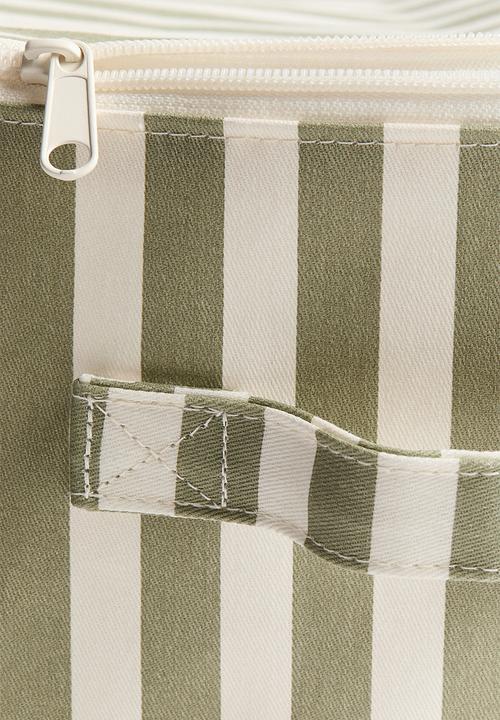 H&M - Lidded toy storage basket - green/striped