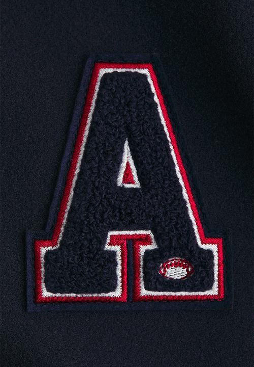 H&M - Motif-detail baseball jacket - navy blue/new york city