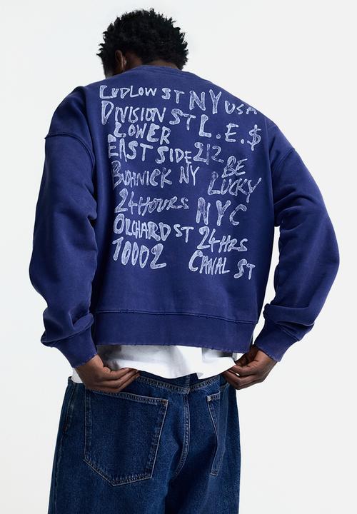 Oversized fit printed sweatshirt - dark blue/orchard st - 1313233001