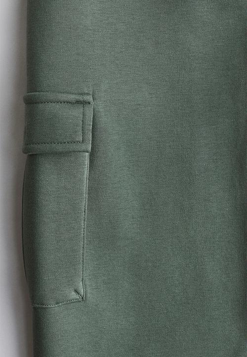 H&M - Cargo-style sweatshirt joggers - khaki green