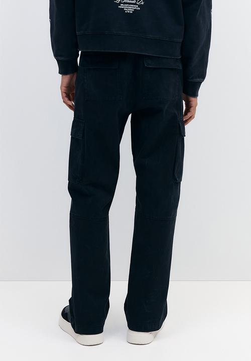H&M - Relaxed fit cargo trousers - washed black