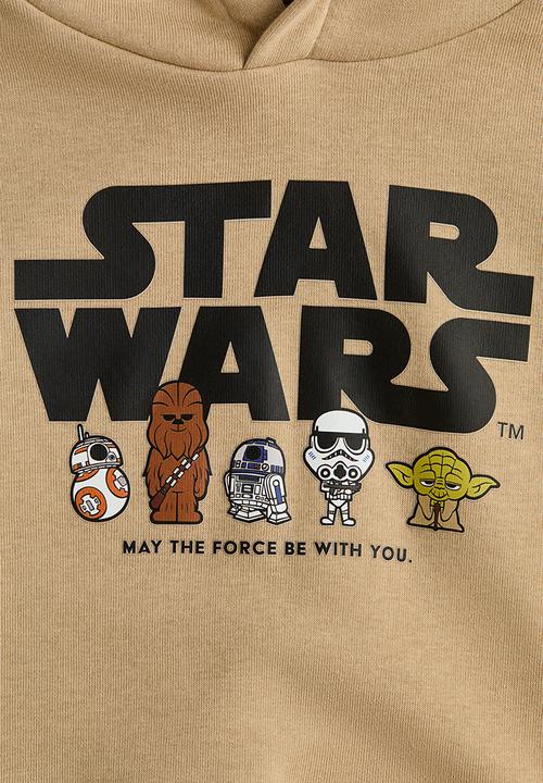 H&M - Print-motif hoodie - beige/star wars