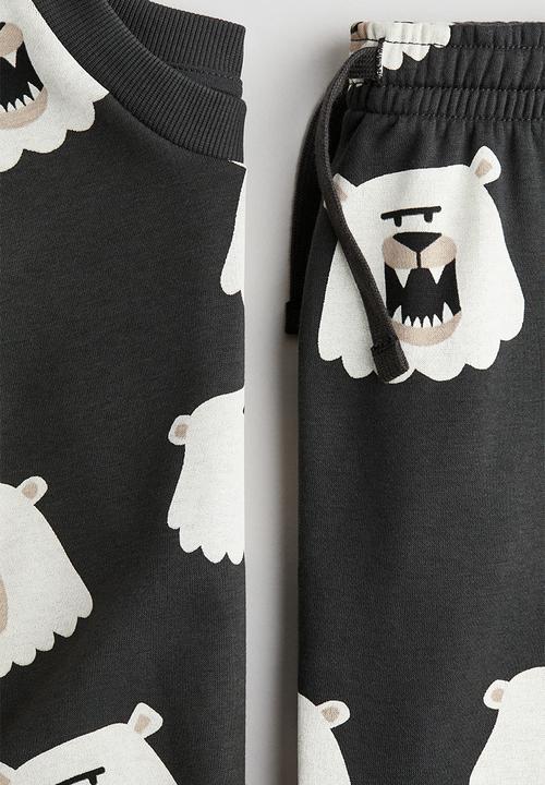H&M - 2-Piece printed sweatshirt set - black/bears