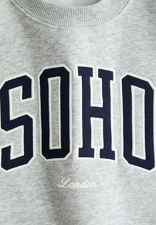 H&M - Embellished sweatshirt - light grey marl/soho