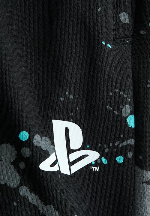 H&M - Printed brushed-inside joggers - black/playstation