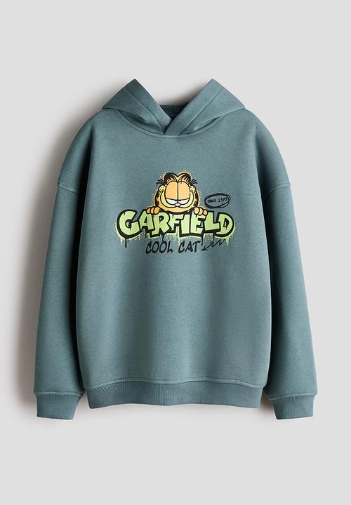 Print-motif hoodie - turquoise/garfield - 1333541001