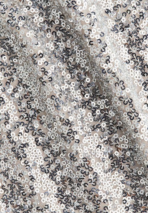 H&M - Sequined peplum top - silver-coloured