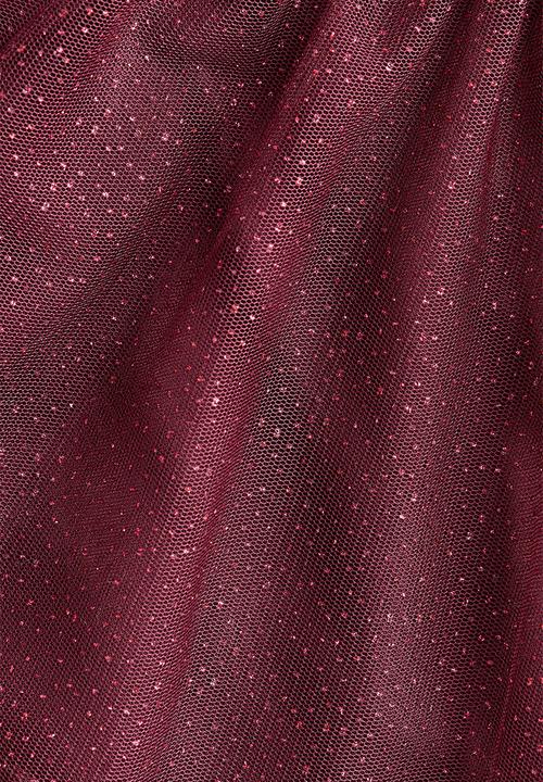 H&M - Foil-print tulle dress - dark red