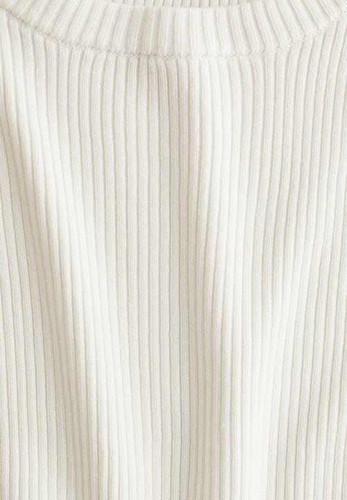 H&M - Short rib-knit top - white