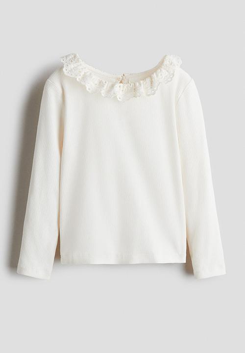 Frill-collar top - white - 1320187002
