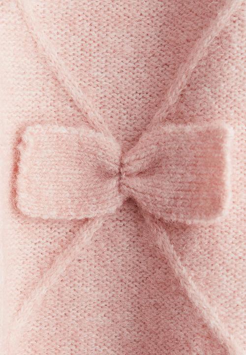 H&M - Bow-detail knitted jumper - light pink