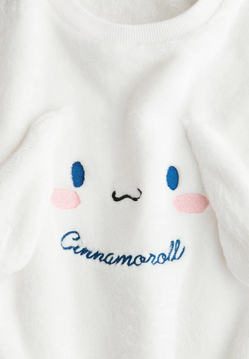 H&M - Motif-detail pile sweatshirt - white/cinnamoroll