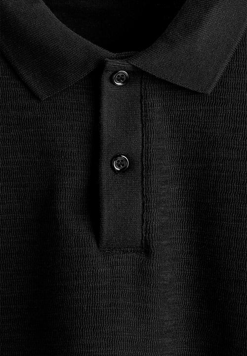 H&M - Slim fit long-sleeve polo shirt - dark grey