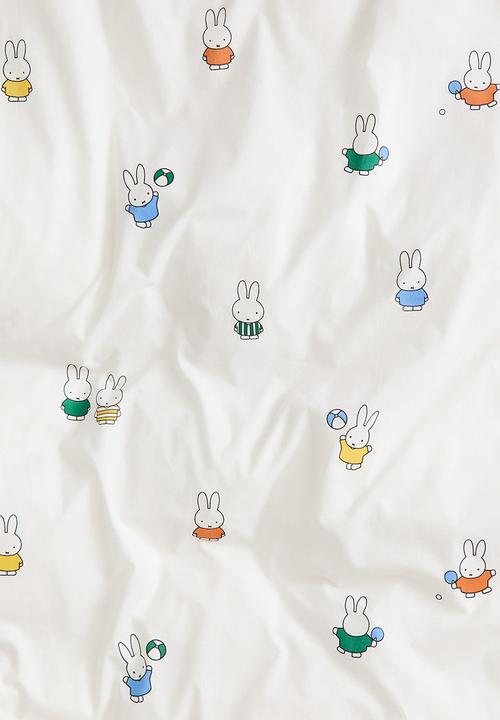 H&M - Printed single duvet cover set - white/miffy