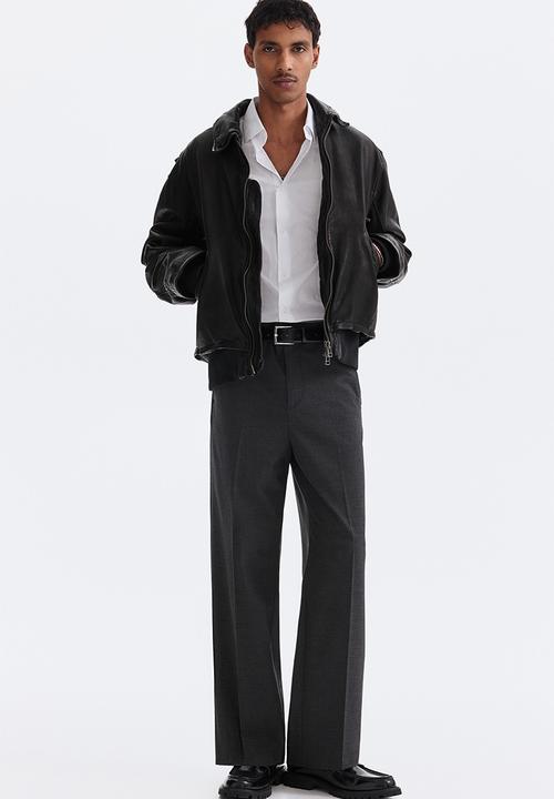 Relaxed fit trousers - dark grey marl - 1311237003