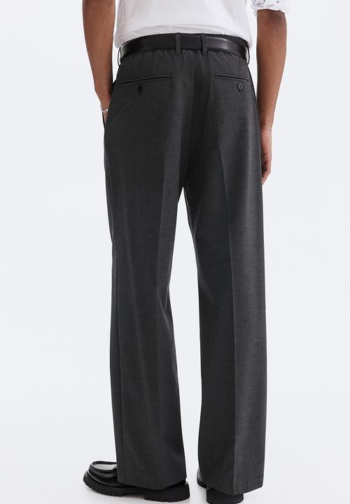 H&M - Relaxed fit trousers - dark grey marl