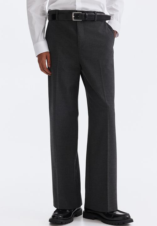 H&M - Relaxed fit trousers - dark grey marl