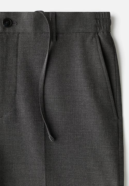 H&M - Relaxed fit trousers - dark grey marl