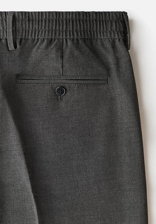 H&M - Relaxed fit trousers - dark grey marl