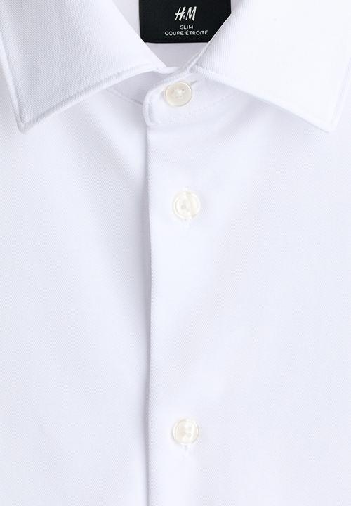 H&M - Four-way stretch slim fit shirt - white