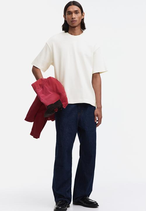 H&M - Loose fit interlock t-shirt - cream