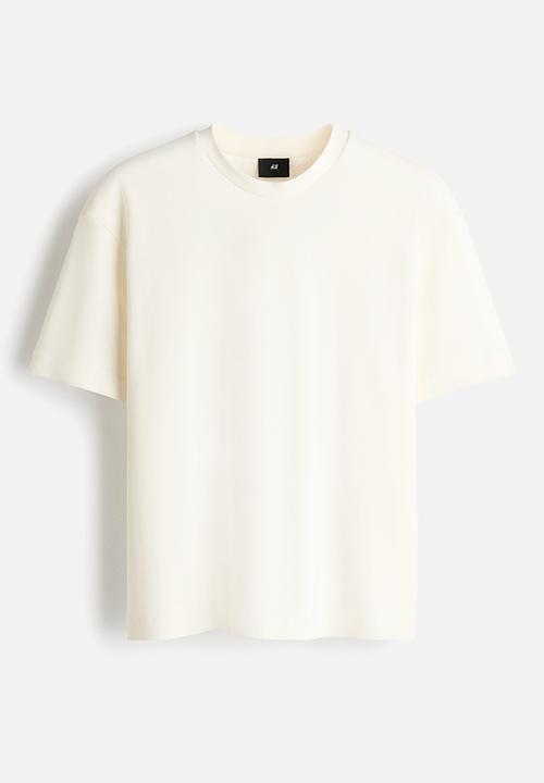 H&M - Loose fit interlock t-shirt - cream
